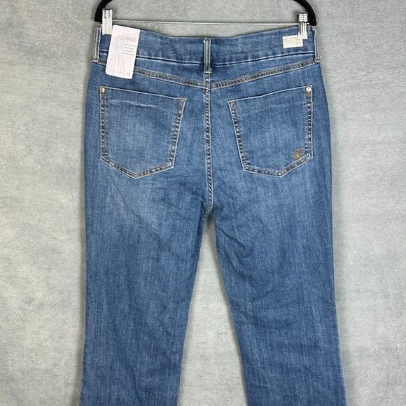 Seven7 Jeans Womens 14 Blue Tummyless High Rise Boot Stretch Pockets Medium Wash - Picture 5 of 14